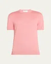 Bergdorf Goodman Men's Knit Crewneck Linen-cotton Sweater Shirt In Pink