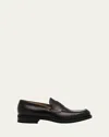 Bergdorf Goodman Men's Matte Leather Rubber-sole Penny Loafers