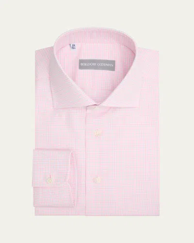 Bergdorf Goodman Men's Mini Check Button-front Dress Shirt In Multi