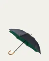 Bergdorf Goodman Men's Pindot Umbrella With Chestnut Handle In Navy