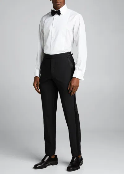 Bergdorf Goodman Men's Pique Bib-front Tuxedo Shirt In White