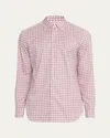 Bergdorf Goodman Men's Plaid Button-front Dress Shirt In Pink