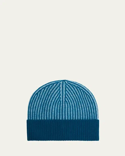 Bergdorf Goodman Men's Rib-knit Cashmere Beanie Hat In Brown