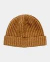 Bergdorf Goodman Men's Rib-knit Cashmere Beanie Hat