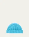 Bergdorf Goodman Men's Rib-knit Cashmere Beanie Hat In Blue