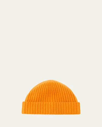 Bergdorf Goodman Men's Rib-knit Cashmere Beanie Hat In Jaffa