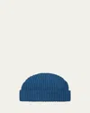 Bergdorf Goodman Men's Rib-knit Cashmere Beanie Hat In Palace Blue