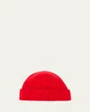 Bergdorf Goodman Men's Rib-knit Cashmere Beanie Hat In Red