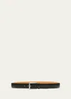 Bergdorf Goodman Men's Rocas Pebbled Leather Belt In Brown