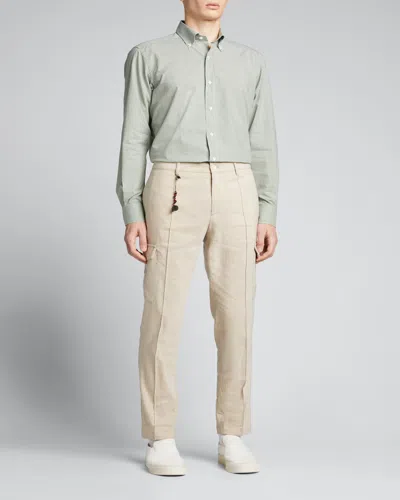 Bergdorf Goodman Men's Small Check Sport Shirt In Green