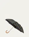 Bergdorf Goodman Men's Stripe Folding Umbrella In Navy