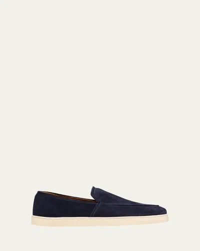 Bergdorf Goodman Men's Suede Hybrid Sneaker Loafers In Navy