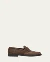 Bergdorf Goodman Men's Suede Moc-toe Penny Loafers