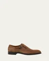 Bergdorf Goodman Men's Suede Single-monk Strap Shoes In Chocolate