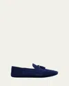 Bergdorf Goodman Men's Suede Tassel Home Slippers In Sky