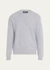 Bergdorf Goodman Men's Watercolor Twist Cashmere Crewneck Sweater In Green