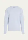 Bergdorf Goodman Men's Watercolor Twist Cashmere Crewneck Sweater In Lt Blue