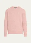 Bergdorf Goodman Men's Watercolor Twist Cashmere Crewneck Sweater In Orange