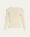Bergdorf Goodman Men's Wide Rib Cotton Crewneck Sweater In Ecru
