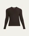 Bergdorf Goodman Men's Wide Rib Cotton Crewneck Sweater In Papuasia