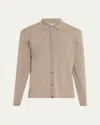 Bergdorf Goodman Men's Wool Overshirt Cardigan In Taupe