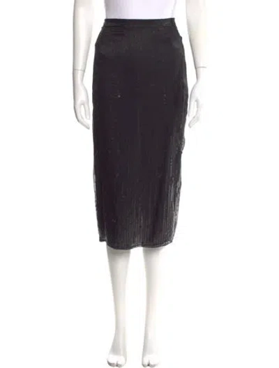 Pre-owned Bergdorf Goodman Midi Length Skirt In Black