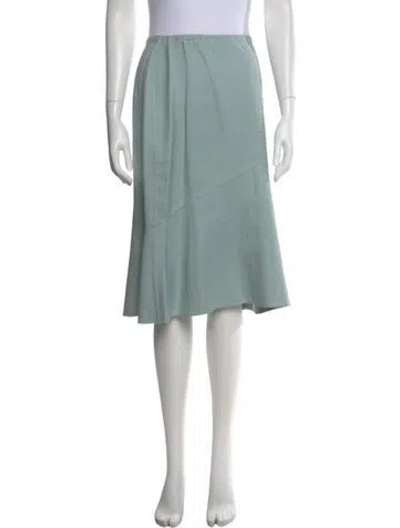 Pre-owned Bergdorf Goodman Midi Length Skirt In Green