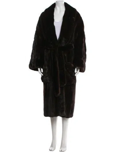 Pre-owned Bergdorf Goodman Mink Fur Coat In Black