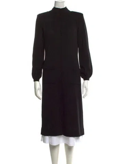 Pre-owned Bergdorf Goodman Mock Neck Sweater In Black