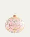 Bergdorf Goodman Multicolor Glitter Swirls Ball Ornament In Pink