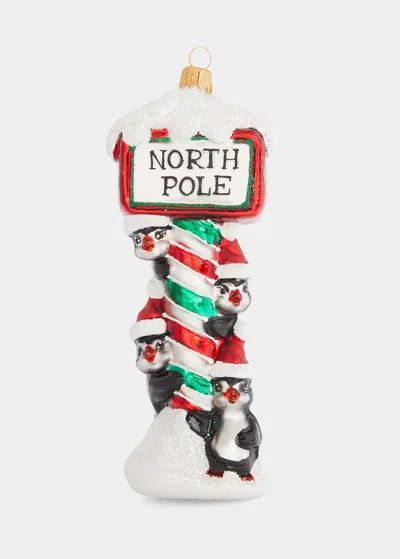 Bergdorf Goodman North Pole Penguins Christmas Ornament In Multi