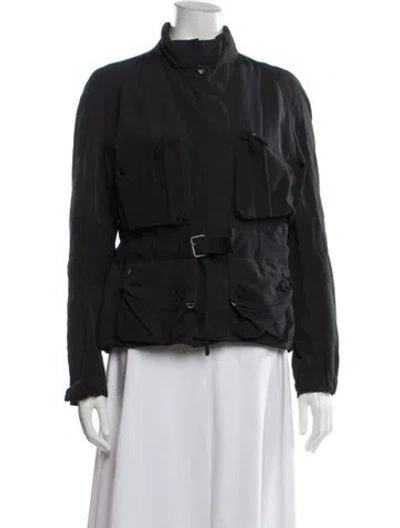 Pre-owned Bergdorf Goodman Nylon Utility Jacket In Black
