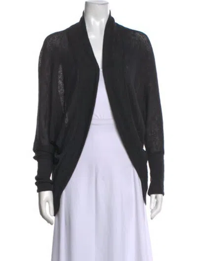 Pre-owned Bergdorf Goodman Open Front Sweater In Black
