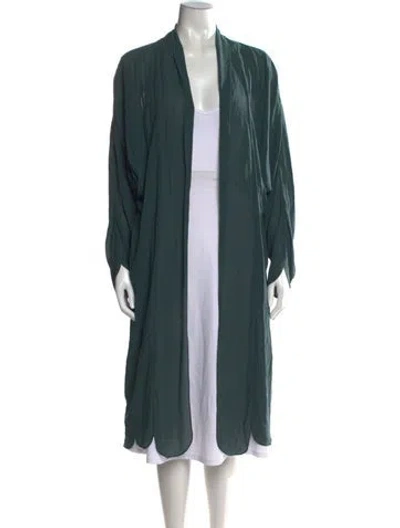Pre-owned Bergdorf Goodman Open Front Sweater In Green