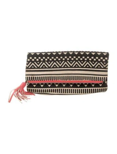 Pre-owned Bergdorf Goodman Patterned Cosmetic Bag In Neutral