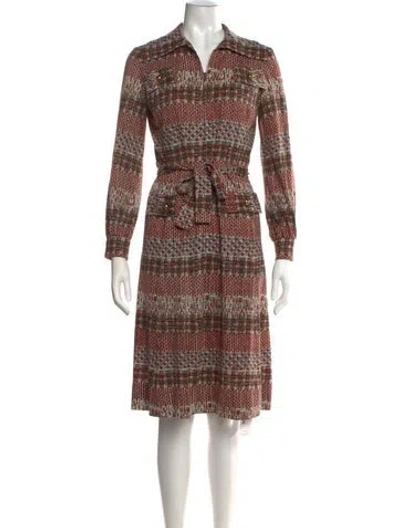 Pre-owned Bergdorf Goodman Patterned Knee-length Dress In Multicolor