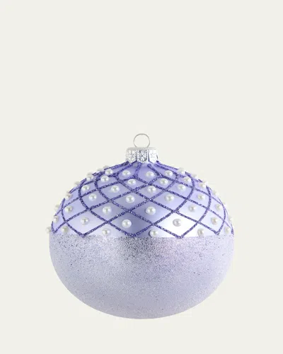 Bergdorf Goodman Pearly & Glittery Lavender Ball Ornament In Blue