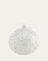Bergdorf Goodman Pearly Art Deco Snowflakes Ball Ornament In White