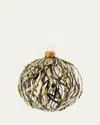Bergdorf Goodman Pearly Black & Gold Swirls Ball Ornament In Gold