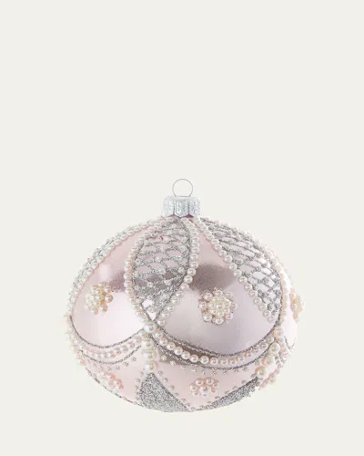 Bergdorf Goodman Pearly Metallic Pink Ball Ornament