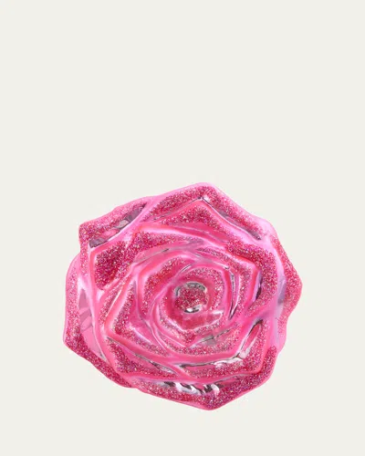 Bergdorf Goodman Pink Rose Clip-on Christmas Tree Decor