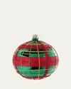 Bergdorf Goodman Plaid Glitter Ball Ornament In Multi