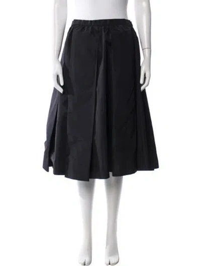 Pre-owned Bergdorf Goodman Pleated Accents Midi Length Skirt In Blue