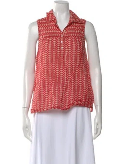 Pre-owned Bergdorf Goodman Polka Dot Print Sleeveless Blouse In Multi