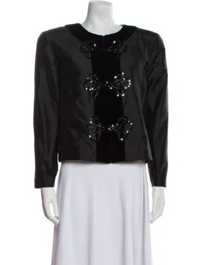 Pre-owned Bergdorf Goodman Printed Evening Jacket In Black