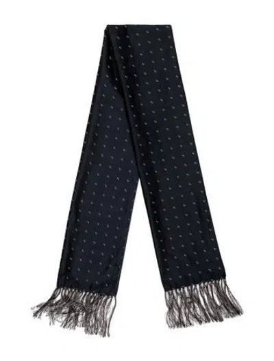 Pre-owned Bergdorf Goodman Printed Scarf In Blue