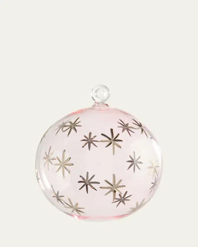 Bergdorf Goodman Purple Platinum Stars Christmas Ornament In Pink