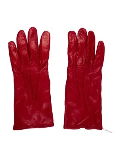 Pre-owned Bergdorf Goodman Red Gloves