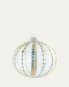 Bergdorf Goodman Rhinestoned Clear Metallic Ball Ornament In Multi