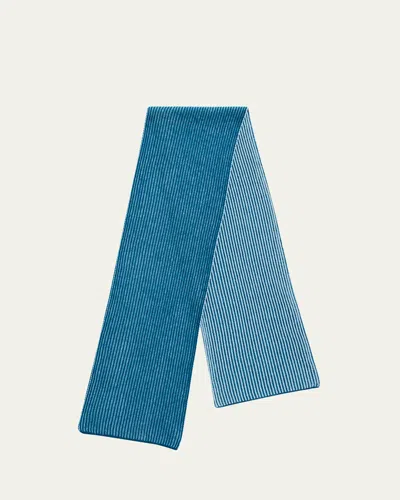 Bergdorf Goodman Ribbed Cashmere Scarf, Black In Blupat